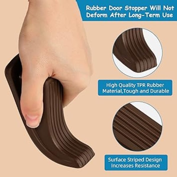RYI) Dörrstopp, 1-pack (Brun) Premium Gummidämpare