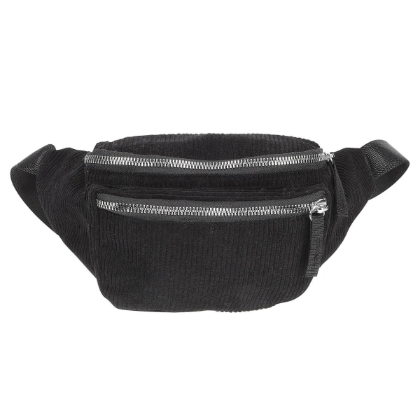 Multifunksjons Midjeveske Fløyel Sports Midjepose Sports Brystveske For Utendørs Svart 33x13cm Black 33x13cm