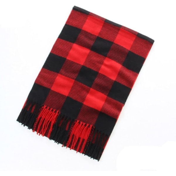 Vinter Blød Matchende Sjal Britisk Tartan Sjal Sort Og Grå Lille Tartan Sort Rød Black Red