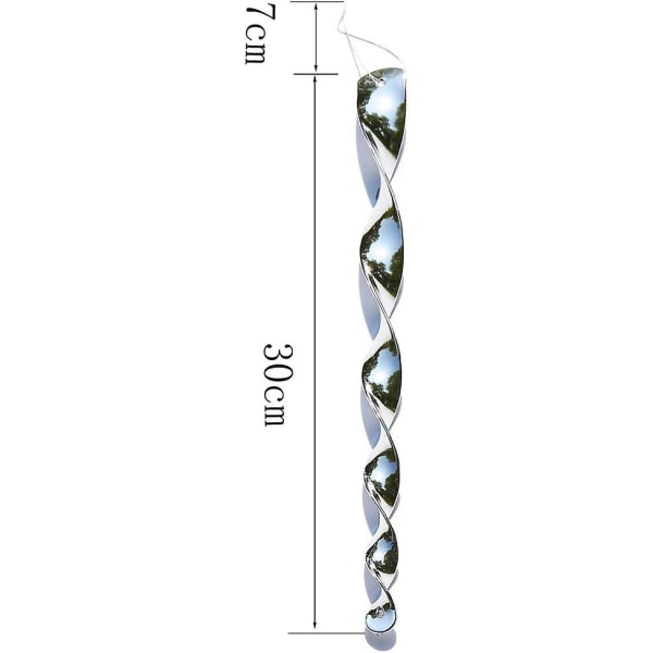12 stycken reflekterande vindspiral Fågelskräck reflekterande fågelavvisande trädgårdsdekoration för balkong och trädgård