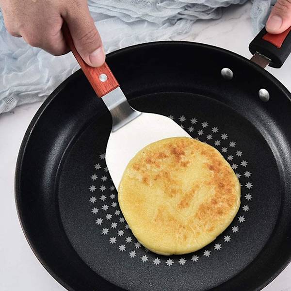 Spatelset Biffspatlar Hamburgervändare Biffvändare Grillskrapa Matlagningsspatlar Verktyg (1st, Silver)