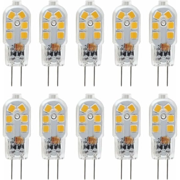 /Ryi/G4 LED-lampor 12V, 1W motsvarande 10W halogen, ej dimbara, 10-pack