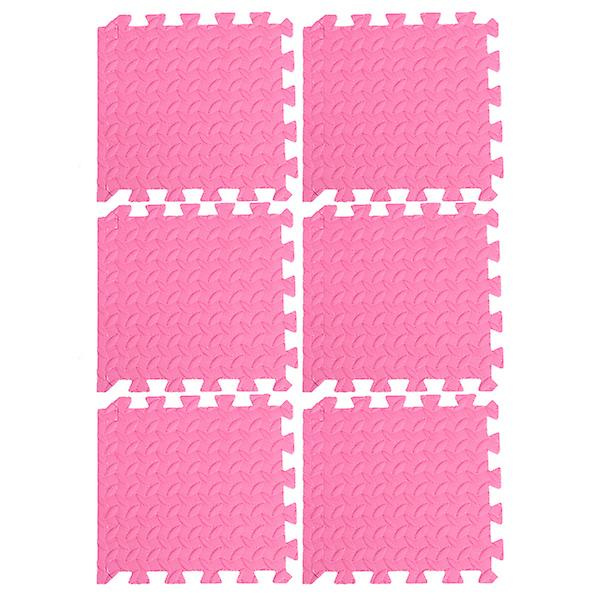 6 st. Tjocka Eva Bladkornplattor, Ihopkopplande Plattformmatta, Skyddande Kudde, Sammanfogning Pink 30X30CM