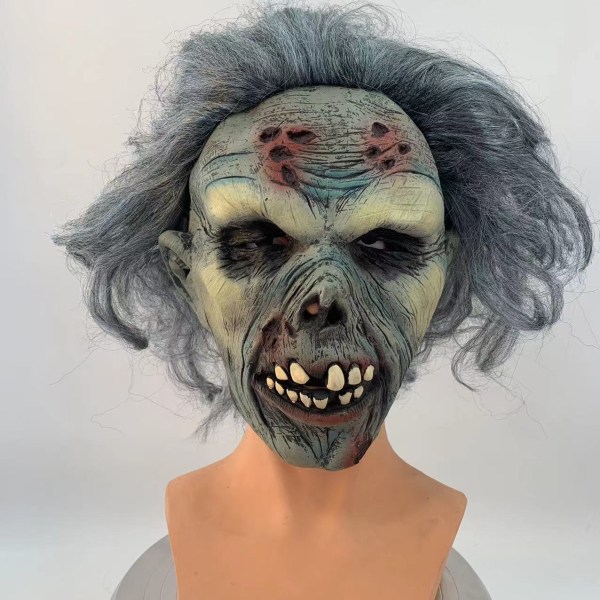 Zombie blå latex maske 1 stk