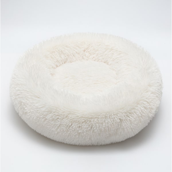 Katteseng rund hundebed kjæledyrreir oval katteseng donut reir seng hvit diameter 70 cm