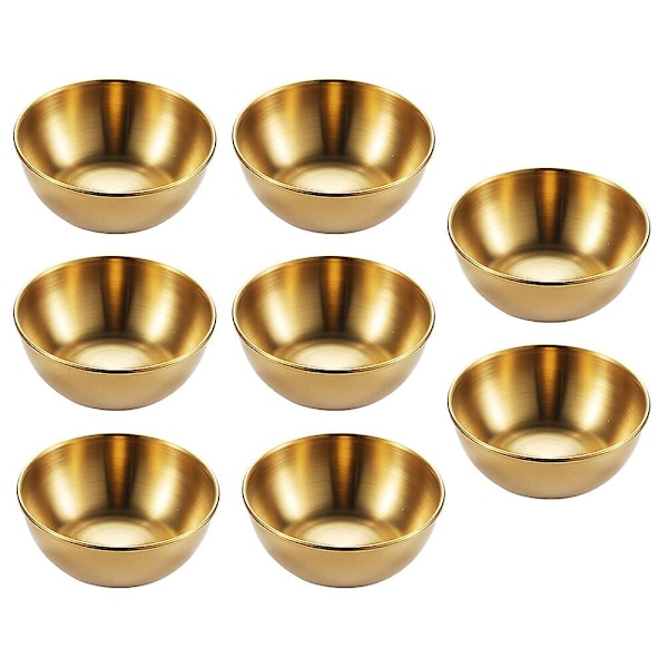 Metal Sauceskåle Serveringsskåle Plade Rustfrit Stål Sauceskål Krydderi Serveringsskål Sauceskål Guld 8X8X2.5cm Golden 8X8X2.5cm