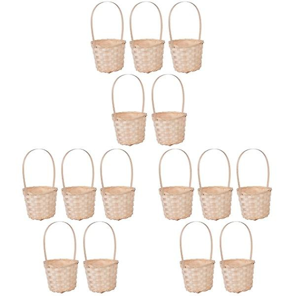 20 kpl Bambu Weaving Piknikkori Käytännöllinen Kukkakori Kotivarastointi 15 kpl 9X17CM 15 pcs 9X17CM