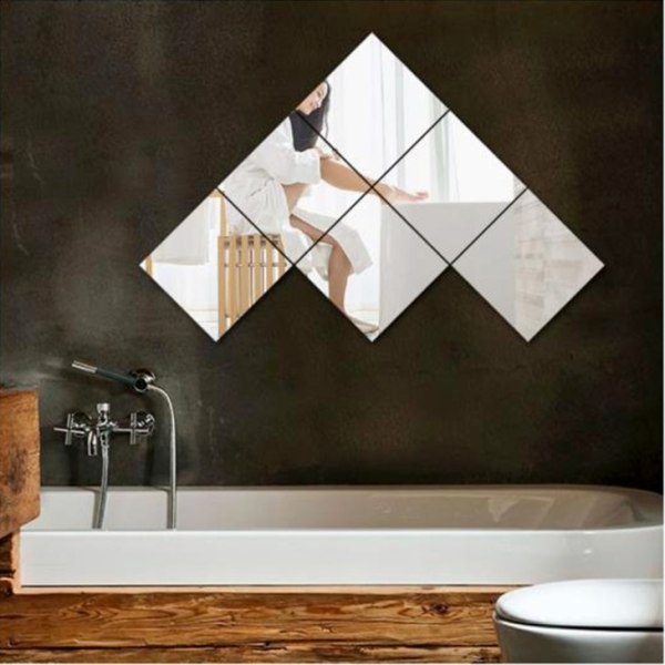 Mjuk spegel väggklistermärke självhäftande tapet Akrylspegel helkroppsspegel spegelklistermärke Gör det själv badrumsdekorativ spegel DIY vägg S