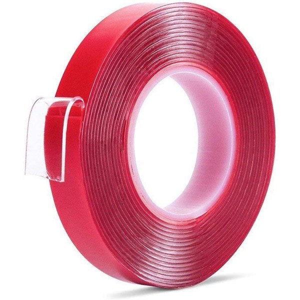 Dubbelhäftande tejp, kraftig värmebeständig hög vidhäftning transparent stark självhäftande avtagbar dubbelhäftande monteringstejp (2 st (25 mm + 40