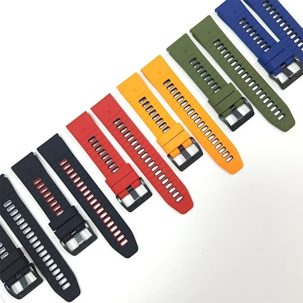 RYI_26MM 22MM Silikone Urrem til Garmin Fenix 6X 6 6S Pro 7X 7 Easyfit Armbånd Fenix 5 5X 5S Plus Smartwatch Bralet sort QuickFit 22mm