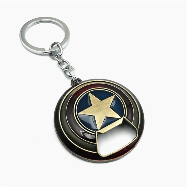 Captain America Skjold Nøglering Flaskeåbner Captain Americas Flaskeåbner Nøglering (1 stk., Bronze)