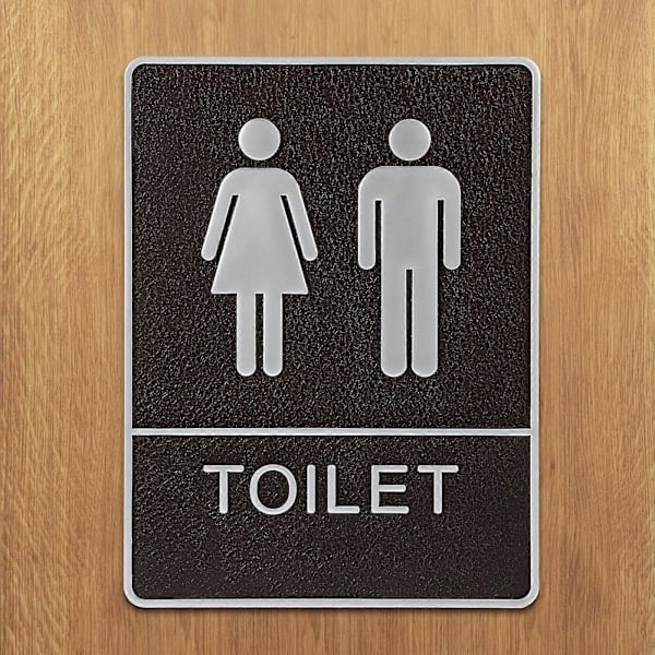 RYI)Itseliimautuva WC-kyltti Kylpyhuoneen oven kyltti Miesten Naisten WC-kyltti