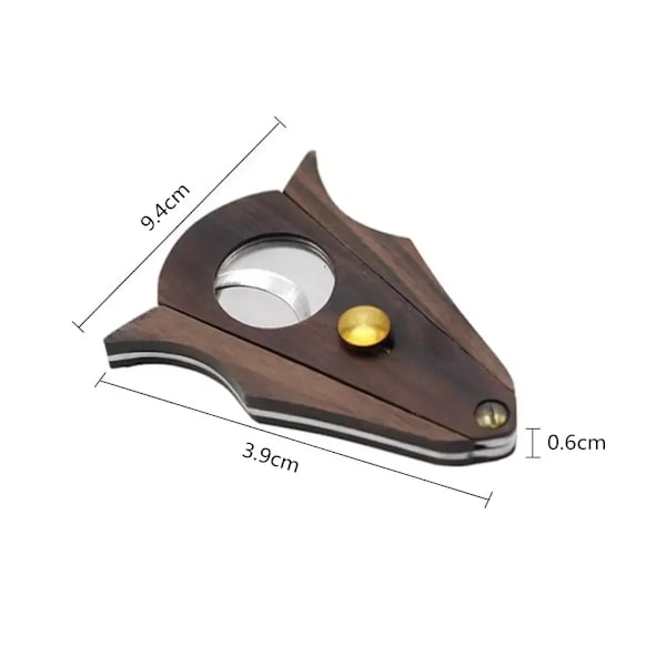Cigar Cutter Låsesystem Træ Rustfrit Stål Dobbelt Skær Cigar Guillotin Cutter i Gaveæske
