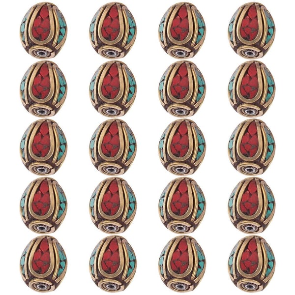 20 st Nepal Handgjorda Buddha-pärlor Mässing Spacer Beads Hålpärlor för smyckestillverkning1X1X1.1CM 1X1X1.1CM