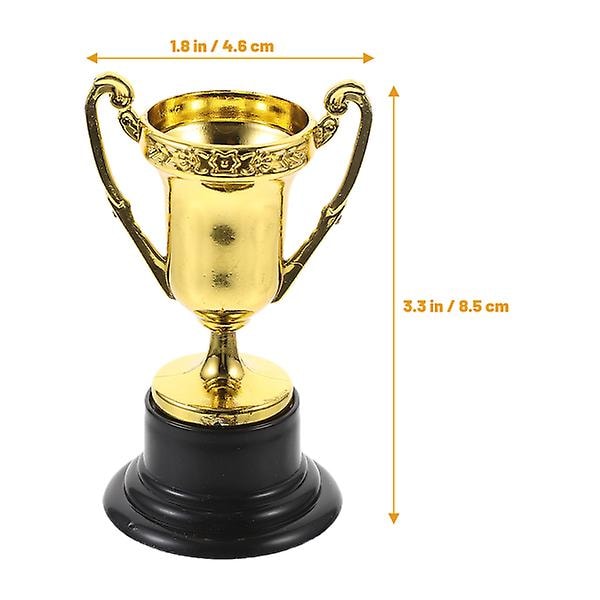 12 st Troféer för Barn, Mini Troféer, Guldfärgade, 8,5x4,6 cm Golden 8.5X4.6cm