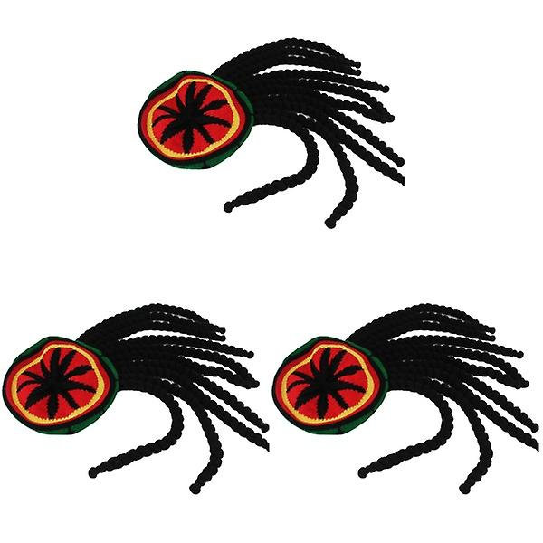 3 st. Unisex Modeaccessoarer Stickad Beanie Jamaican Hårhatt Perukhatt Flerfärgad Hatt med Flätor 3 pcs M