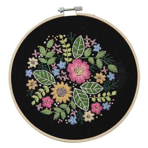 DIY Krydssting Broderi Sæt Blomstermønster Broderi Blomst Blade Stemplet Broderi Sæt