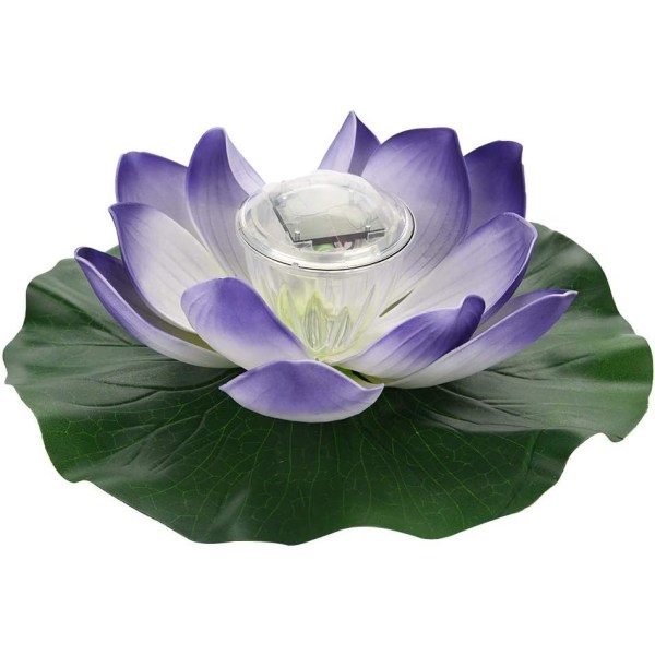 Vandtæt Solar Multicolor LED Farveskiftende Lotus Blomsterlampe Udendørs Flydende Have Pool Dam Lys (#1)