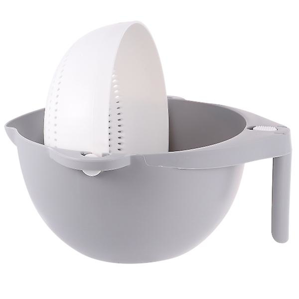 Dobbelt Farvet Kurv Grøntsager Frugt Opbevaringskurv Køkken Multifunktionel Beholder Rund Opbevaringskurv White 28X12.3CM