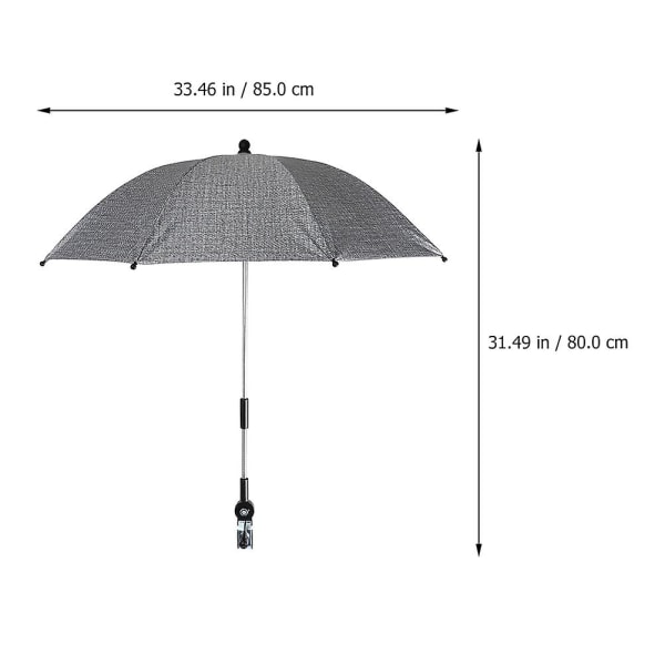 Joustava Vauvan Rattailun Varjo Uv-Aurinkosuojalla Vauvan Rattailun Varjo Pidikkeellä Harmaa 85x85x80cm Grey 85x85x80cm