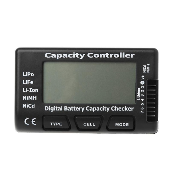 Batterikontroll Digital batterikapasitet Spenningstester Husholdningsspenningskontroller med LCD-skjerm (1 stk, svart)