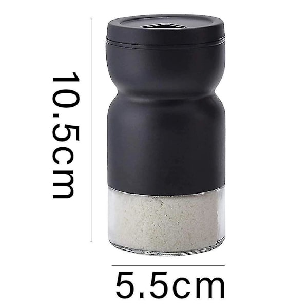 Glas Salt- og Peberkværnsæt med Justerbare Hældehuller - Salt- og Peberkværn i Rustfrit Stål - Bondegårds Salt- og Peberkværnsæt 1 stk. 1pc