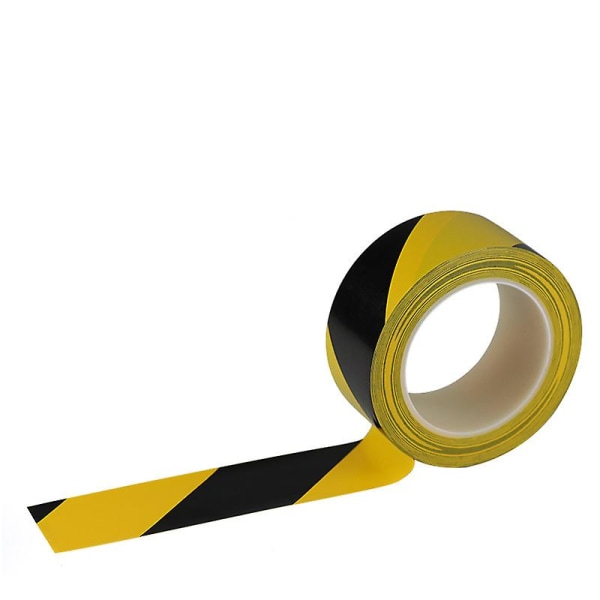 Pvc advarselstape sort og gul 33 m støvfri værkstedsklistermærker Landmark Tape Slidfast Zebra Scribing Gulvtape