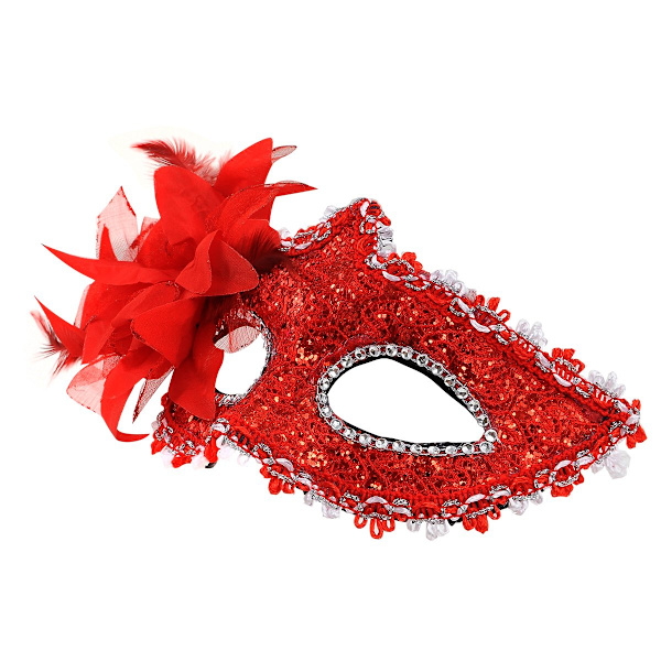 Maskeradmask Kvinnor Venetiansk Mask med Blomspets Maskerad för Halloween Jul Mardi Gras Kostymfest