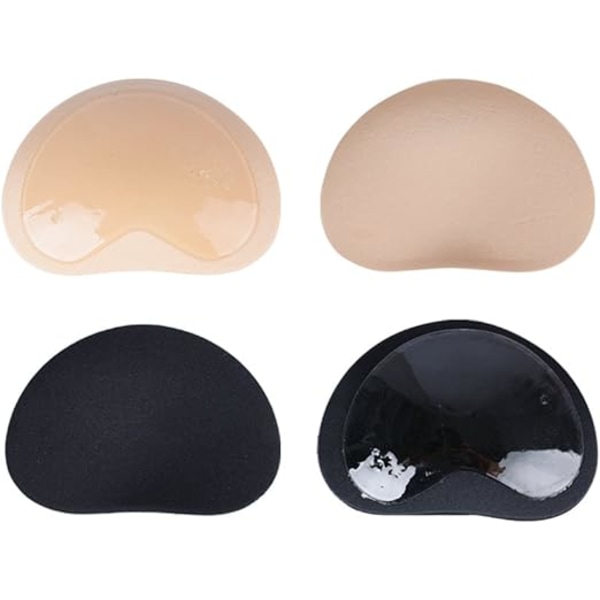 2 Pairs Self-Adhesive Bra Insert Cushion Silicone Invisible Heart Push-up Pads Breast Enhancer Bikini Filler For Any Cup