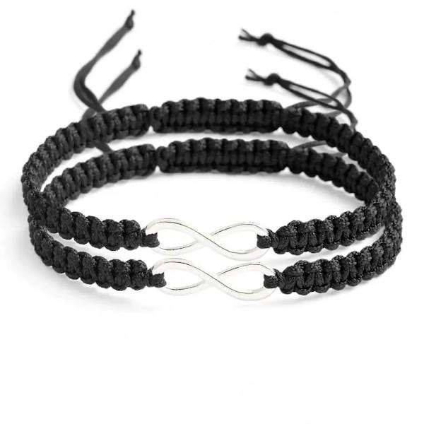 Initialarmband Teenager Flickas Bästa Vän Födelsedagspresent Examen Justerbart Vävt Armband Hjärta Länk systrar