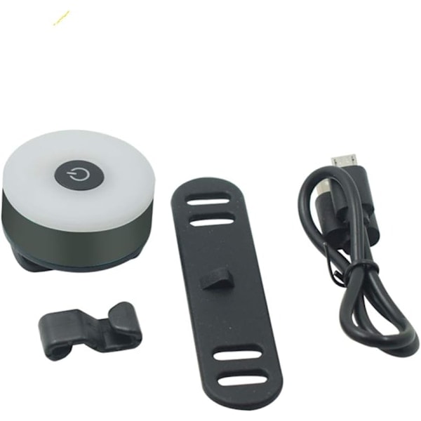 Baglygte Cykel, USB Genopladelig LED Vandtæt Advarselslampe 5 Tilstande_ryy