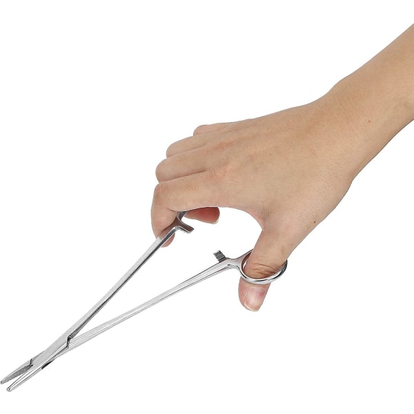Hæmostatisk tang i rustfrit stål, 18 cm nåleklemmeholder suturtang i rustfrit stål veterinær kirurgisk tang 1 pakke