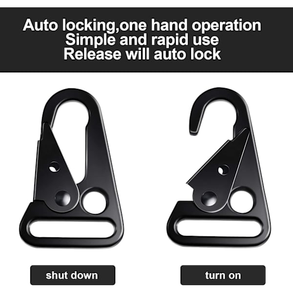 12 stk 25mm Forstørret Munn Klips Sling Spenne Olecranon Haken for Nøkkelring Snap Hooks Fjellklatring Spenne