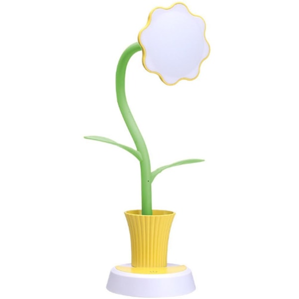 Skrivebordslampe for barn LED øyevern Skrivebordslampe Dimbar nattlampe med berøringssensor med pennholder Gul Yellow