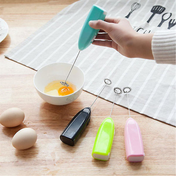 1 stk Elektrisk Melkeskummer Drikke Skummer Visp Mikser Rører Kaffe Egg Visperosa pink