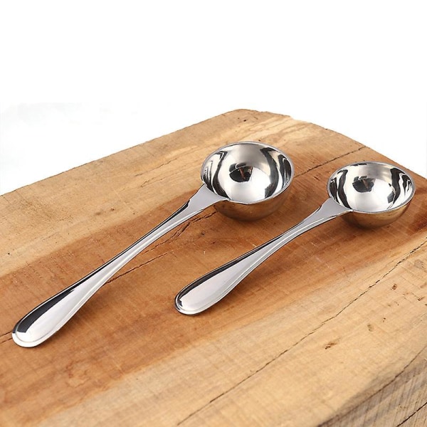 Kaffemått Sked Måttsked Socker Te Kaffe Krydda Måttskopa Rörsked För Kaffe, Löst Te, Socker Eller Mjöl (2st Silver)