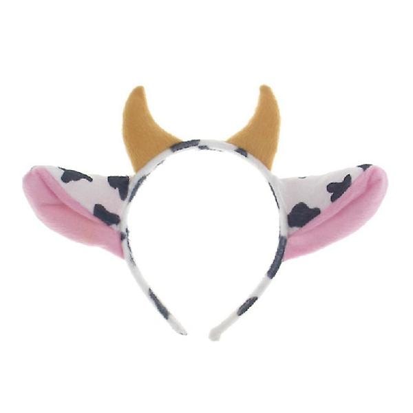 2 stk. Fyldte Dyr Ko Print Cowboy Hat Kvæg Pandebånd Ko Ører Ko KostumeM M