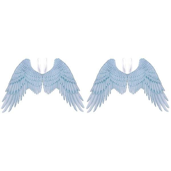 3 stk Overdimensjonerte Engelvinger for Maskerade, Cosplay, Forestilling, Rekvisitter, Dekorasjon for Voksne Menn og Kvinner, Himmelblå 2 pcs 105X75CM