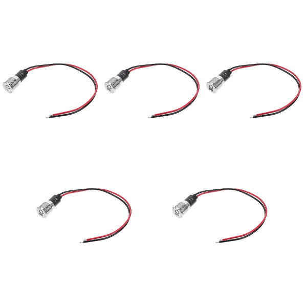 5 stk Vandtætte Led Instrumentbræt Advarselslys Bil Båd Led Indikatorlys Med Tråd 5stk 3,8X1cm 5pcs 3.8X1cm