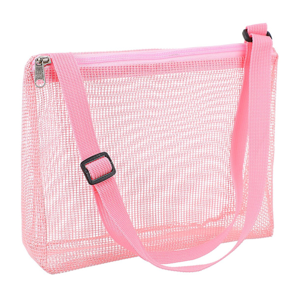 Bærbar Mesh Bag Dusj Caddy Praktisk Toalettsaker Og Bad Organizer Tote Rosa 28x22x4cm Pink 28x22x4cm