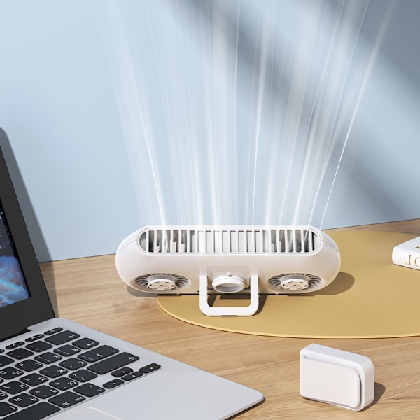 Bordvifte med klips for husholdningsbruk, ny design, dobbel turbin, sterk vind, hvit USB-klipsvifte_xrzi White 5