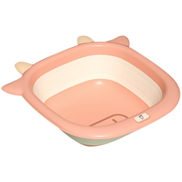 Bärbar Barnvask i Plast Utomhus Vaskhandfat Vikbart Fotbad Rosa 37X36.5cm Pink 37X36.5cm
