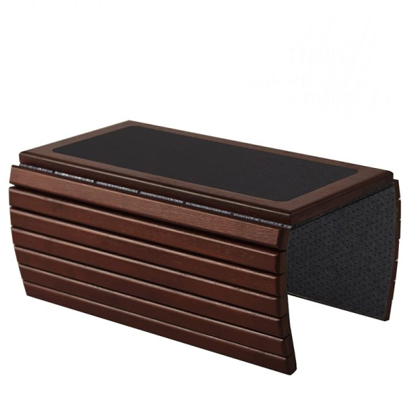 Bambu soffarmsbricka - Nyuppgraderat litet TV-sidobord för din soffa - Idealisk mugghållare, underlägg och fjärrkontroll