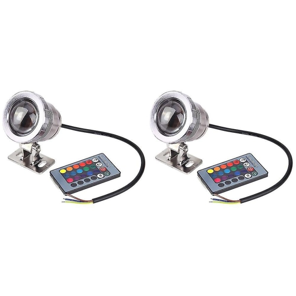 10w RGB LED Lys Pool Dam Spotlight Under Vand + Fjernbetjening, Sort