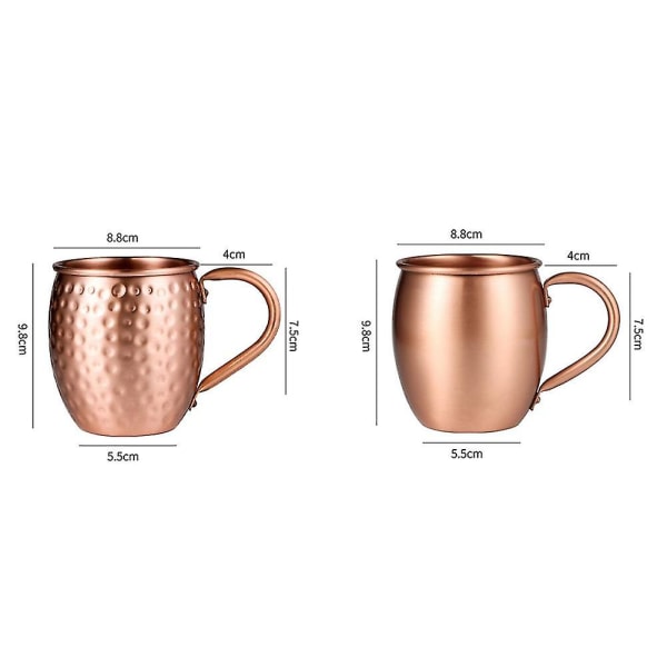 530ml 100% Pure Copper Mug Moscow Mule Mug Drum Cup Cocktail Cup Pure Copper Mug Restaurant Bar Col