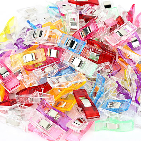 Premium Plastikclips, 100 stk., Sytilbehør til Syning, Quilting, Håndværk, Assorterede Farver til Håndværk