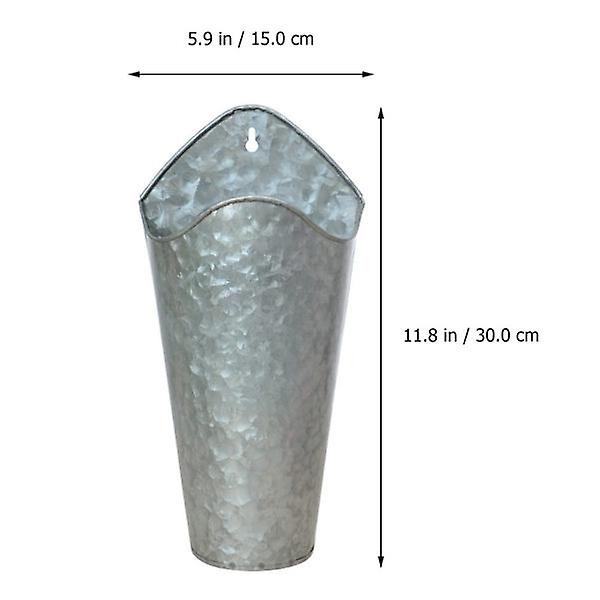 2 kpl Rauta Vasi Seinälle Riippuva Kukkaruukku Vihreä Kukkaruukku Kori Istutusastia Hopea 30X15CM Silver 30X15CM