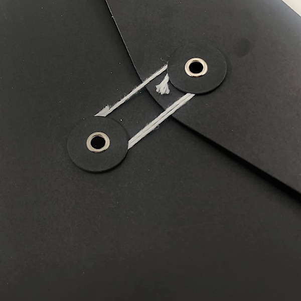 Kraft String Filmappe Mappe Projektmappe Dokument Brev Organizer Flad - Ingen Udvidelse A4 Brev Størrelse (pakke med 5) SortPakke med 5 Black Pack of 5