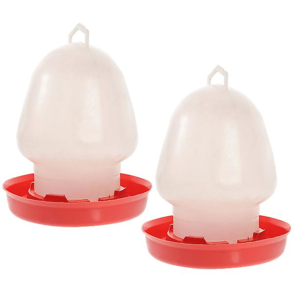 2 st Tjocka Plastfågelautomatiska Vattenbehållare Hushållsfågel Dricksvattenmatningsdispenser För White 23.5x20CM