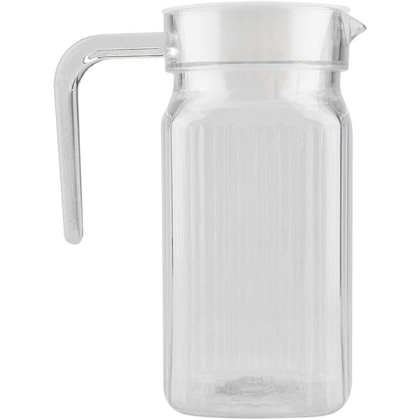 /Ryi/ Mælk Vand Plastikkande med Låg til Køleskab, Ribbet Drikkekande Akryl Transparent Juiceflaske Stribet til Bar Hjem (Størrelse: 500ml)